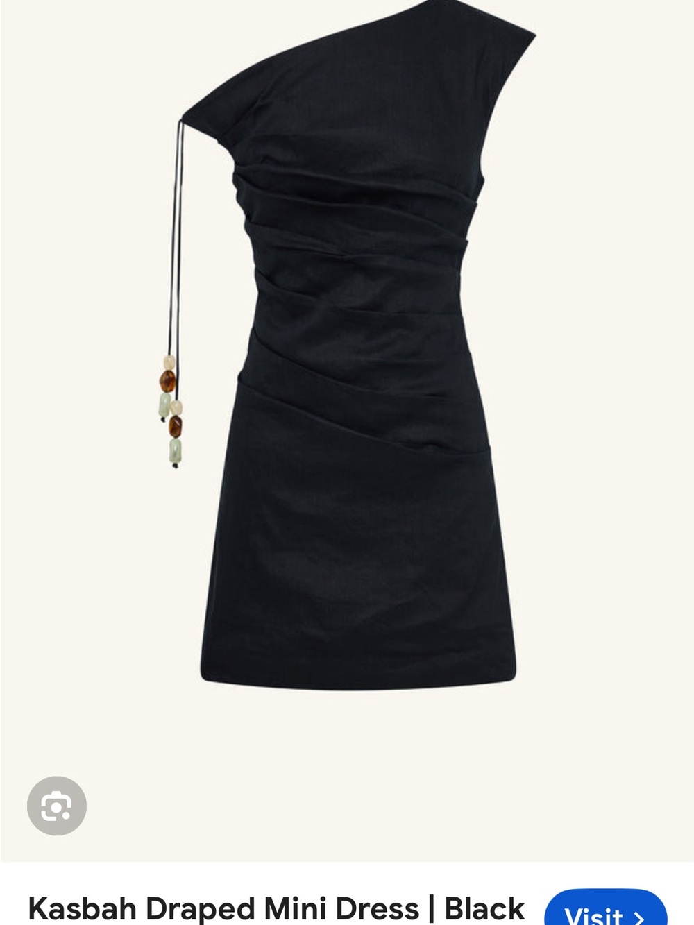 Shona Joy Black Kasbah One-Shoulder Draped Mini Dress